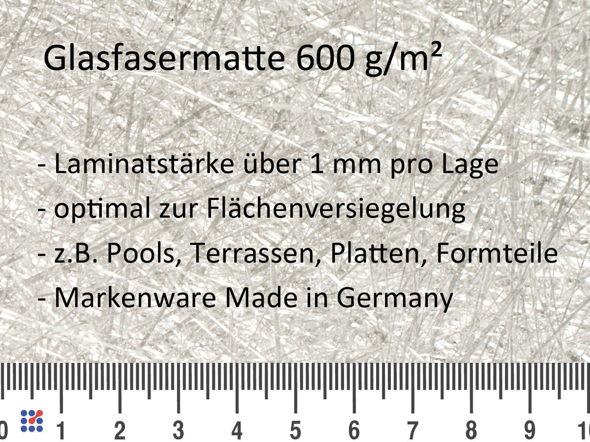 1 m² Glasfaser matte 225 g/m² Glasmatte Glasgewebe GfK Glasfasermatte Glasvlies