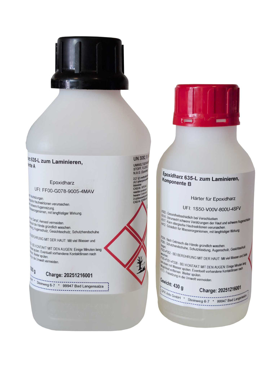 Epoxid Laminierharz in verschiedenen Mengen