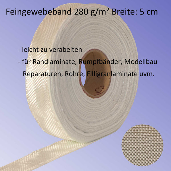 Rovingband, Feingewebeband 5 cm bis 28 cm Breite