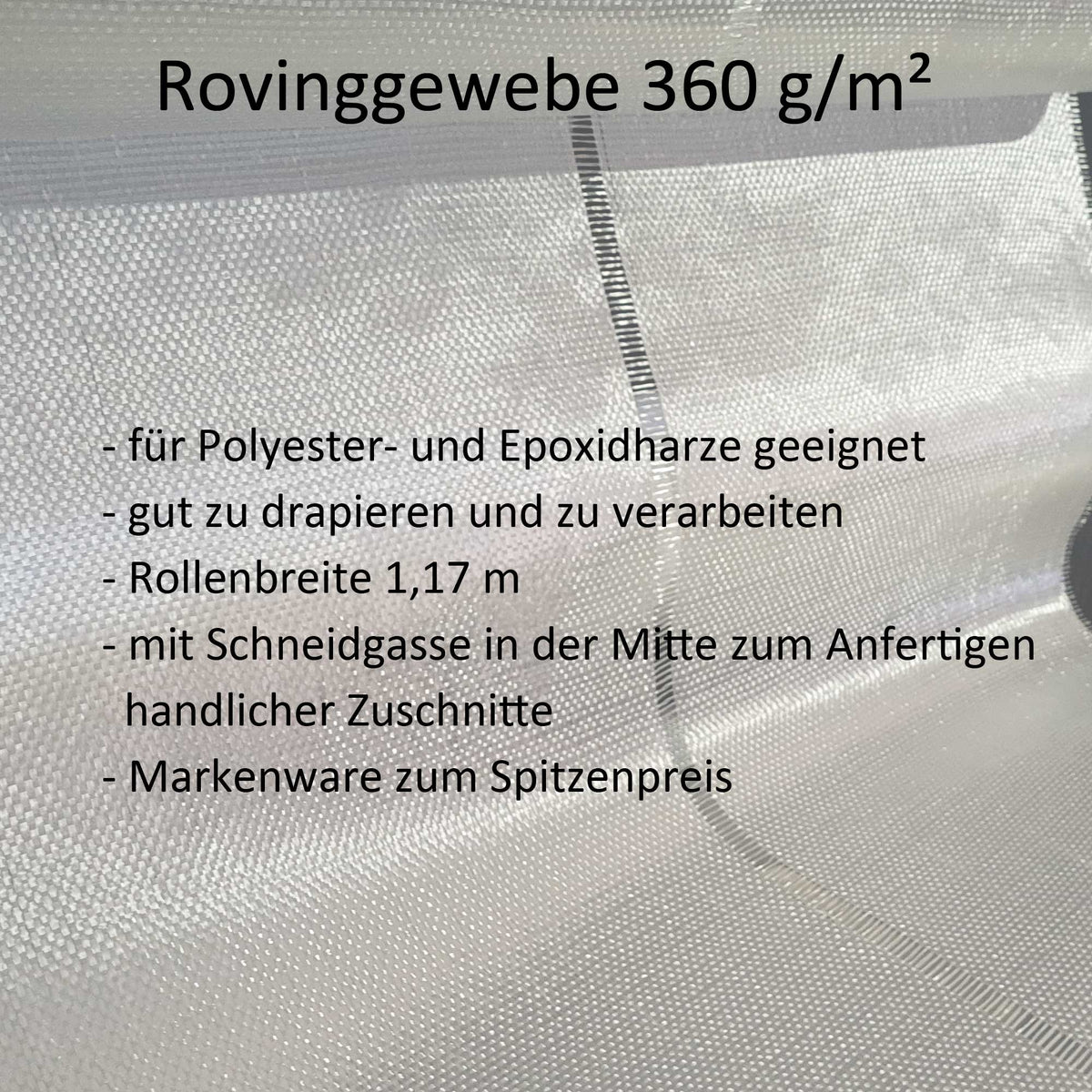 Rovinggewebe 360 g/m² Leinwand, Feinrovinggewebe,Glasfasergewebe – gfkshop