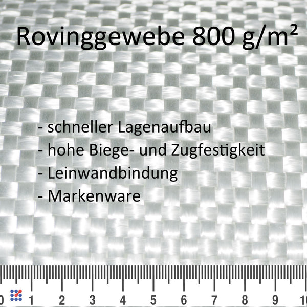 Rovinggewebe 800 g/m², Leinwand, Glasrovinggewebe, Glasfasergewebe