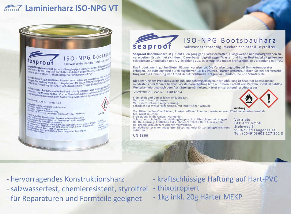 1 kg Laminierharz Seaproof ISO NPG VT inkl. Härter