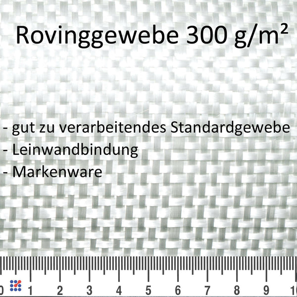 Rovinggewebe 300 g/m² Leinwand, Glasrovinggewebe, Glasfasergewebe