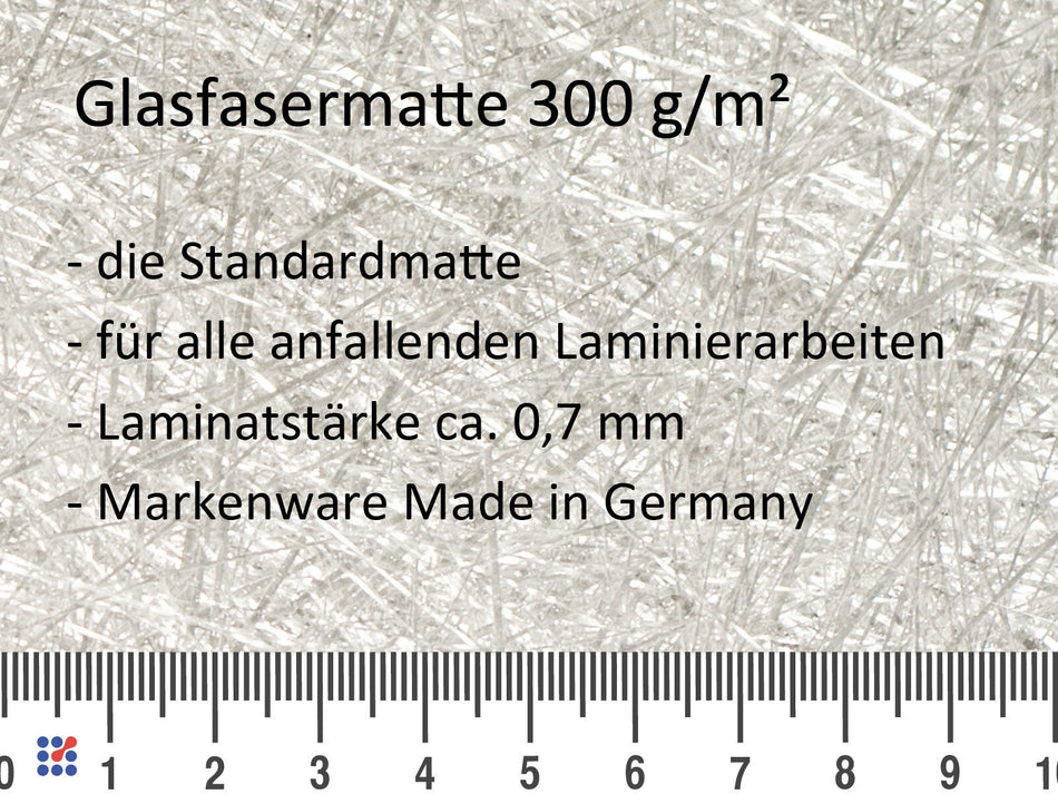 Glasfasermatte 300g/m² Glasfaser für Polyesterharz und Epoxidharz